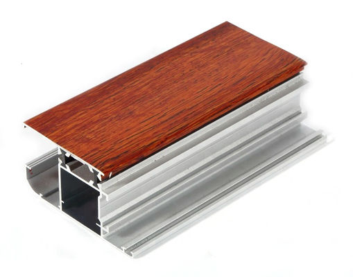 Grão de madeira do perfil da parede de cortina da liga de alumínio do filme de transferência, resistência de corrosão