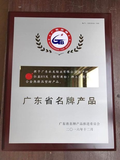 China Guangdong  Yonglong Aluminum Co., Ltd.  Certificações